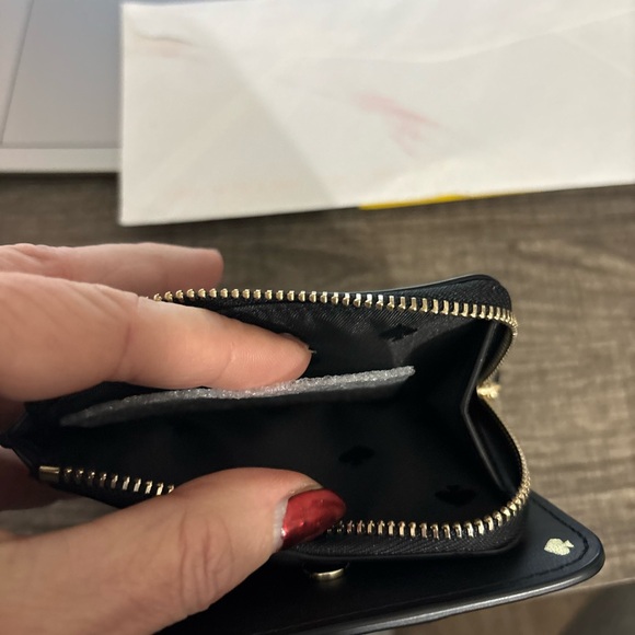 Kate Spade New York Black Saffiano Leather Compact Zip Around Wallet - Picture 4 of 8